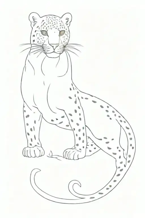 realistic full leopard tattoo minimalistic tattoo design idea
