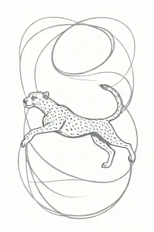 cheetah sprinting minimalistic tattoo tattoo design idea