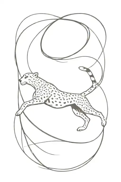 cheetah sprinting minimalistic tattoo tattoo design idea