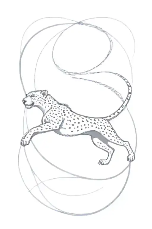 cheetah sprinting minimalistic tattoo tattoo design idea