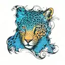 leopard walking frontal  tattoo design idea