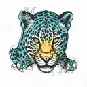 leopard walking frontal  tattoo design idea
