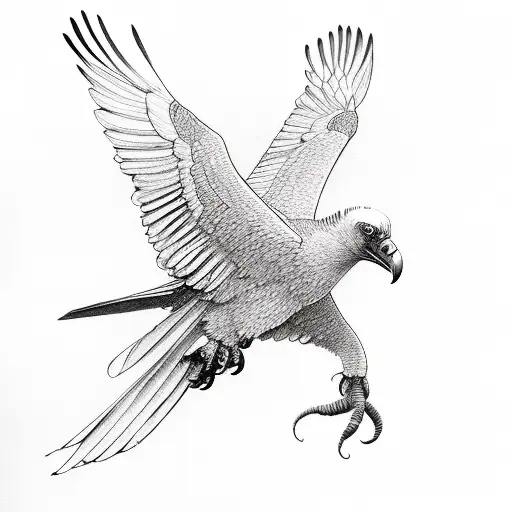 Vulture with wax wings tattoo design idea