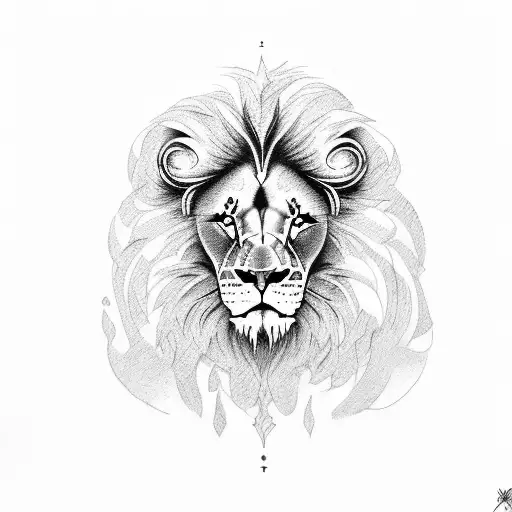 Lion and skull tattoo design idea