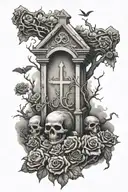 graveyard tattoo design idea