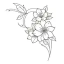 minimalistic line work tattoo, feminine with flowers, and Zach Bryan song lyrics tattoo design idea