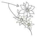 minimalistic line work tattoo, feminine with flowers, and Zach Bryan song lyrics tattoo design idea