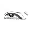 the eyes of an anime character tattoo design idea