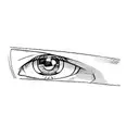 the eyes of an anime character tattoo design idea