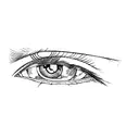 the eyes of an anime character tattoo design idea