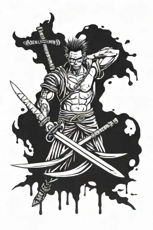 berzerk The Brand of Sacrifice with zoro swords  tattoo design idea