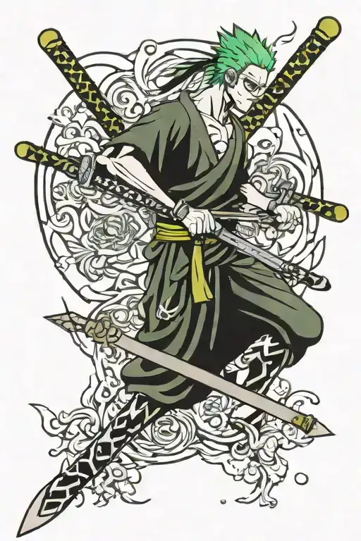 berzerk The Brand of Sacrifice with zoro swords  tattoo design idea