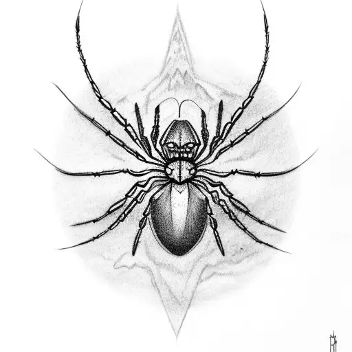 butterfly with body of a spider tattoo design idea