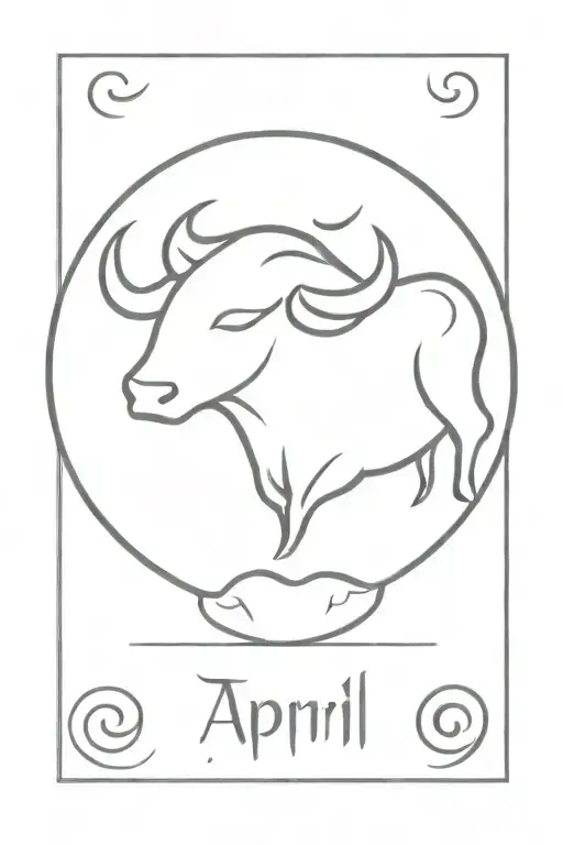 April Taurus zodiac symbol tattoo design idea