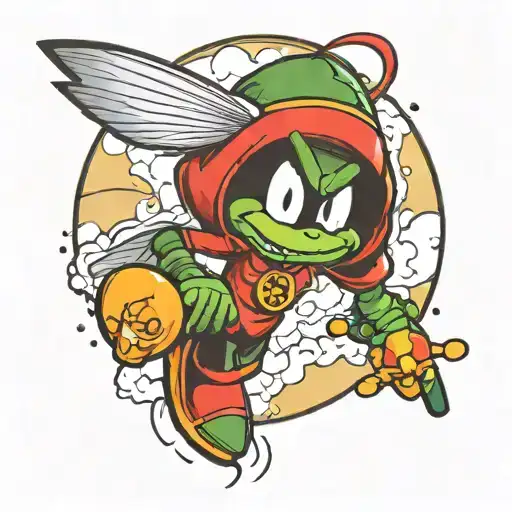 Marvin the martian looney toons tattoo design idea