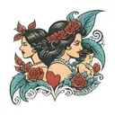 mother and daughters tattoo design idea
