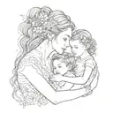 mother and daughters tattoo design idea