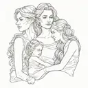 mother and daughters tattoo design idea