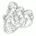mother and daughters tattoo design idea