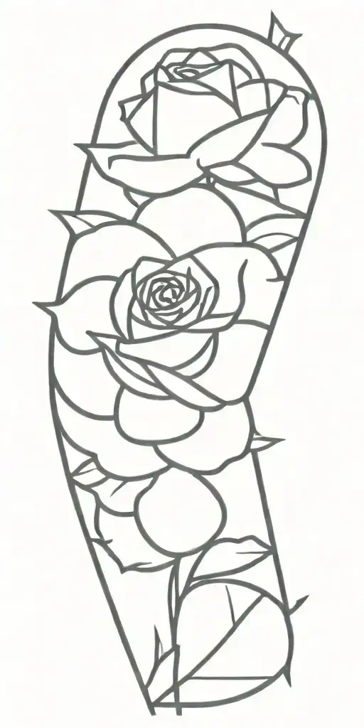 row of roses surrounded tattoo design idea