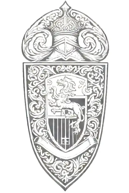 family crest shield midevil armor tattoo design combining tattoo design idea