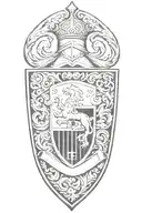 family crest shield midevil armor tattoo design combining tattoo design idea
