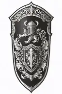 family crest shield knight armor   tattoo design idea