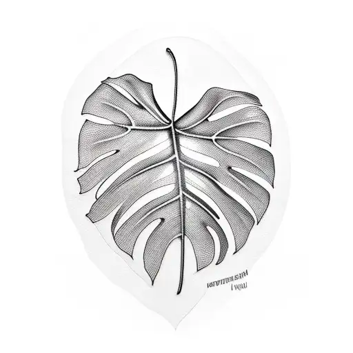 Monstera deliciosa leaf tattoo design idea