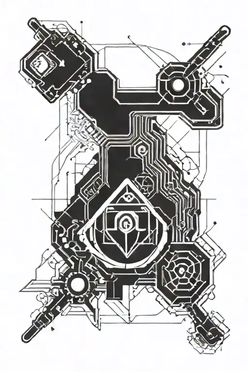 A tattoo for a girl that works in cyber security. The tattoo should be cleaver and funny. tattoo design idea