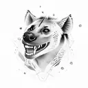hyena laughing tattoo design idea