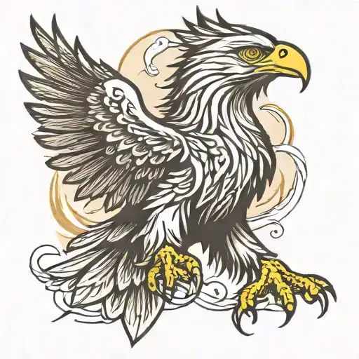scottish eagle soaring tattoo design idea