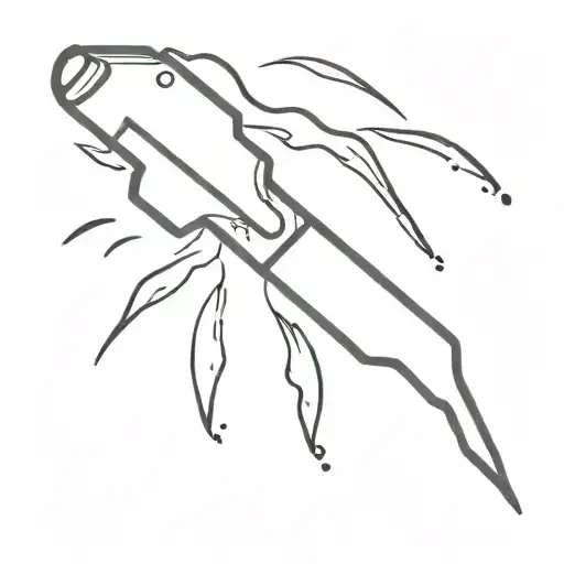 tattoo outline design of a switchblade falling tattoo design idea