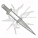 tattoo outline design of a switchblade falling tattoo design idea