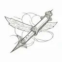 tattoo outline design of a switchblade falling tattoo design idea