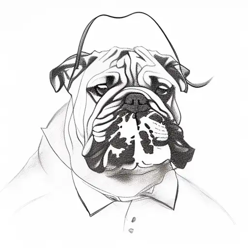 A sketch of a matador riding a bulldog instead of a bull tattoo design idea