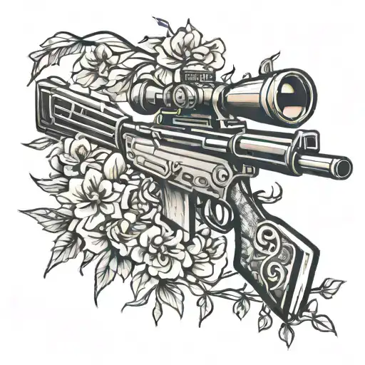 Sniper rifle tattoo design idea