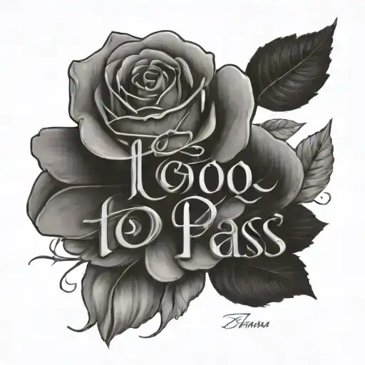 This too shall pass written tattoo design idea
