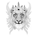 A Leo goddess holding a torch, symbolizing strength and wisdom tattoo design idea