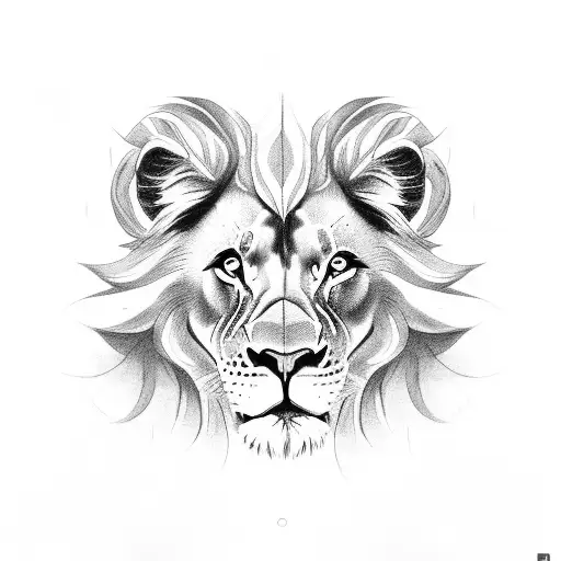 lion and lamb tattoo design idea