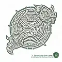feathered serpent around mayan calendar tattoo design idea