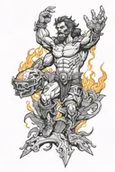 Prometheus stealing fire tattoo design idea
