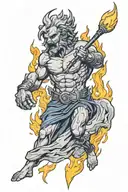 Prometheus stealing fire tattoo design idea