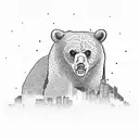 chicago skyline with bears and cubbies tattoo design idea