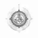 om with a trident on in background with slogan om namah parvati patah har har mahadev tattoo design idea
