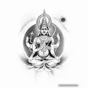 om with a trident on in background with slogan om namah parvati patah har har mahadev tattoo design idea