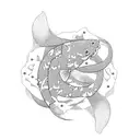 cancer ribbon that made out of koi fishes tattoo design idea