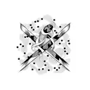 cancer ribbon that made out of koi fishes tattoo design idea