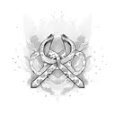 cancer ribbon that made out of koi fishes tattoo design idea