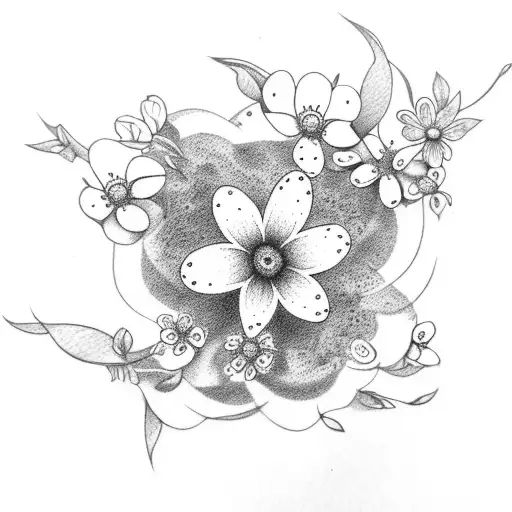 forget me not flower  tattoo design idea