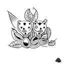 couple tattoo for people who love each other with avocado tattoo design idea